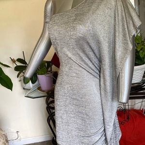 Silver one shoulder mini dress